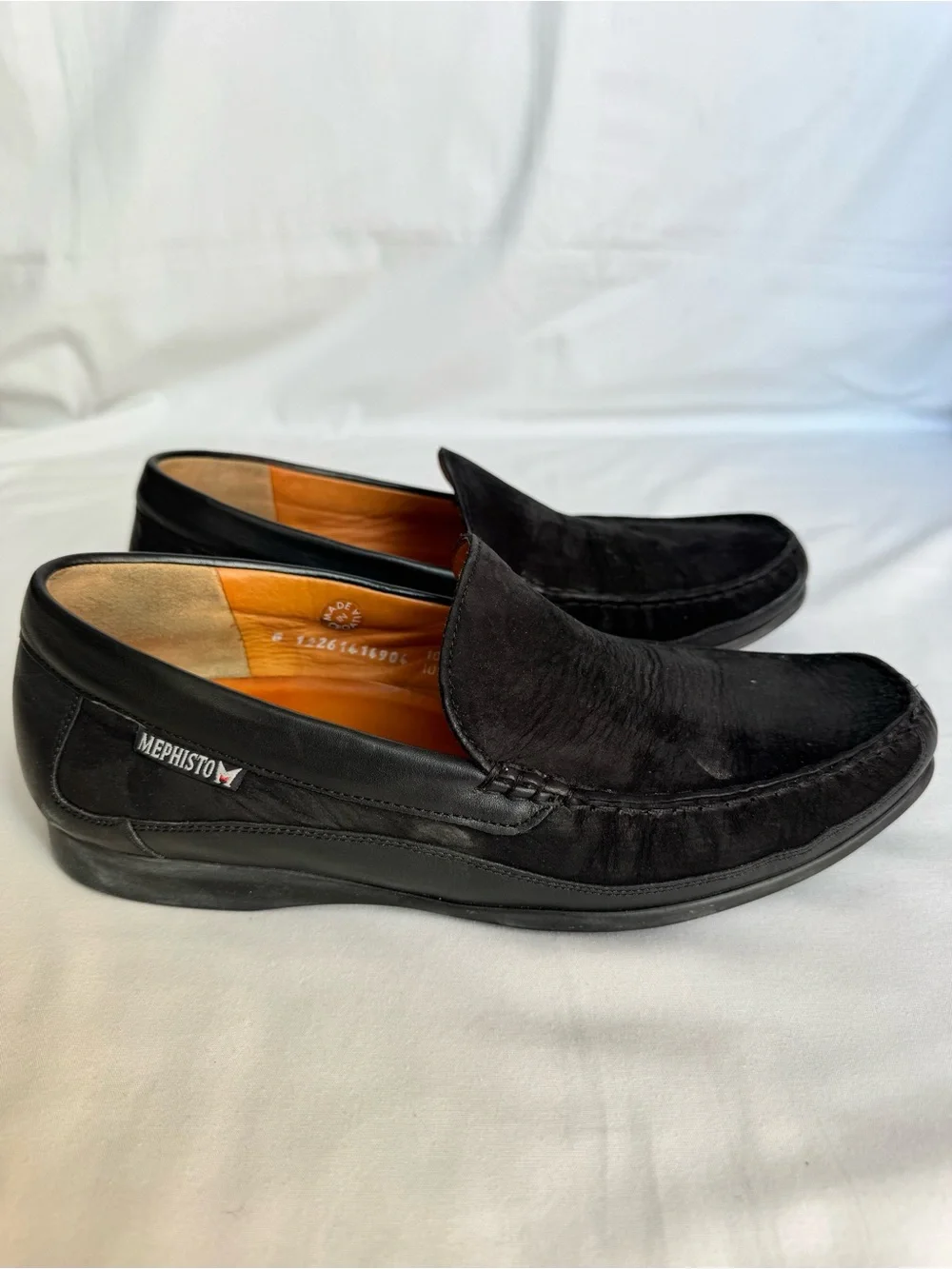 MEPHISTO Baduard Black Suede Leather Slip-On Loafers Shoes Men's 10.5